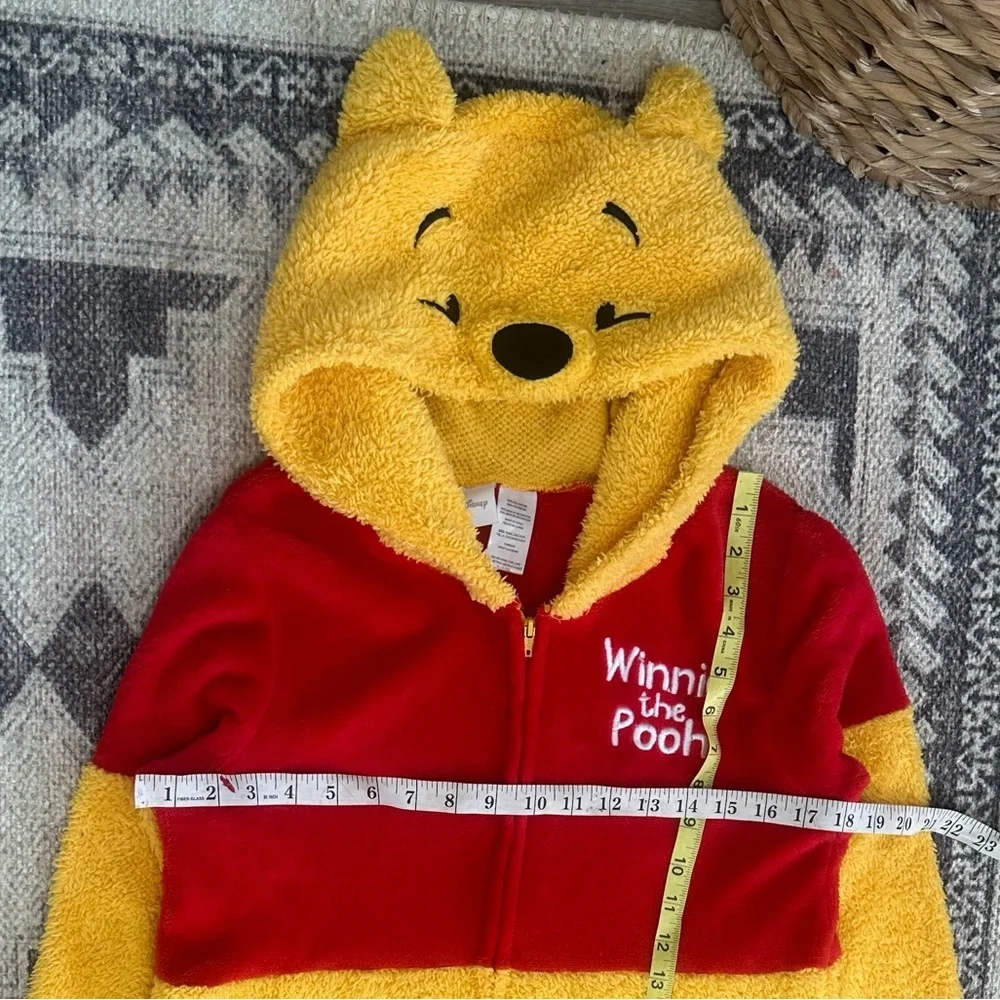 Y2K Disney Winnie the Pooh Women’s Hooded Pooh Zip Onesie Pjs Costume Size Small - Picture 14 of 15